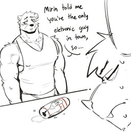 anthro big_muscles biped black_eyes bodily_fluids cum cum_in_sex_toy duo genital_fluids jewelry male muscular muscular_anthro muscular_male necklace penetrable_sex_toy sex_toy speech_bubble sweat sweatdrop text vein veiny_muscles king_slabu bat mammal mustelid otter 2025 english_text hi_res sketch