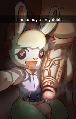 anthro balls belly big_balls big_penis black_eyes blonde_hair blue_clothing blue_jacket blue_topwear bodily_fluids bottomless bottomless_male breath brown_body brown_fur button_(fastener) clothed clothing countershading duo eyelashes femboy foreskin fur genital_fluids genitals glistening glistening_eyes gradient_background green_body green_fur grey_background hair hand_on_another's_head hand_on_head heart_eyes heart_symbol huge_balls huge_penis imminent_sex jacket jacket_only kneeling leaking_precum long_ears long_sleeves looking_at_viewer male male/male mostly_nude multicolored_body multicolored_clothing multicolored_fur multicolored_topwear navel nude open_mouth open_smile orange_inner_ear orange_nose orange_tongue partially_clothed penis penis_on_cheek pink_pupils precum pupils selfie short_hair simple_background sitting smile standing steam tan_body tan_fur text thick_thighs tongue topwear topwear_only two_tone_body two_tone_clothing two_tone_fur two_tone_jacket two_tone_topwear vein veiny_penis white_body white_clothing white_countershading white_fur white_topwear wide_hips mctamagomaki animal_crossing nintendo snapchat sasha_(animal_crossing) tom_nook_(animal_crossing) canid canine lagomorph leporid mammal rabbit raccoon_dog tanuki 2021 digital_media_(artwork) english_text hi_res