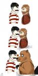 anthro beard black_hair buckteeth clothed clothing duo facial_hair hair heart_symbol human_on_anthro human_on_human human_to_anthro interspecies intraspecies lumberjack male male/male manly mustache orange_hair plaid romantic romantic_couple smile species_transformation suspenders teeth transformation lupelongo don't_starve klei_entertainment cursed_woodie wolfgang_(don't_starve) woodie_(don't_starve) beaver human mammal rodent werebeaver werecreature wererodent 1:2 2017 digital_media_(artwork) hi_res