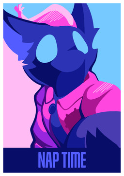 ambiguous_gender anthro big_ears blue_body blue_eyes blue_fur border clothed clothed_anthro clothing empty_eyes fur hat headgear headwear looking_at_viewer looking_up nightcap pajamas pink_clothing pink_shirt pink_topwear shirt simple_background solo text topwear wearing_hat white_border rem_phase barack_obama_"hope"_poster deadlock_(game) mythology valve rem_(deadlock) avian gryphon mythological_avian mythological_creature 2026 absurd_res digital_media_(artwork) english_text hi_res