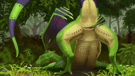 anatomically_correct animal_genitalia ass_up bodily_fluids butt claws cloaca cum detailed_scales femoral_pores feral finger_claws fingering forest genital_fluids genitals grass green_body green_scales horizontal_cloaca male plant presenting quadruped scales solo sprawling_gait spreading toe_claws tree wet wing_claws wings technesaurus mythology dragon iguana iguanid lizard mythological_creature mythological_scalie reptile scalie detailed hi_res