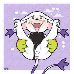 anthro anus blush bunny_costume butt camel_toe claws clothing costume eyelashes female fur genitals gloves handwear open_mouth presenting presenting_anus presenting_hindquarters presenting_vulva smile solo spread_legs spreading tail tongue tongue_out vulva white_body white_fur mr_harinezumi bandai_namco digimon bianc_(el_senor_erizo) digimon_(species) felid gatomon mammal 1:1 hi_res
