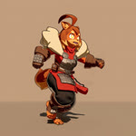 5_fingers 5_toes ahoge anthro barefoot brown_hair clothed clothing feet female fingers fur hair humanoid_feet humanoid_hands knight orange_body orange_fur pawpads plantigrade plantigrade_pawpads running simple_background solo stirrup_footwear stylized toes warrior palurdas_arts dog_knight_rpg maci_(ceehaz) canid canine canis domestic_dog mammal pomeranian spitz 1:1 3d_(artwork) 3d_animation animated blender_(artwork) digital_media_(artwork) hi_res no_sound short_playtime webm