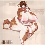 abstract_background anthro areola belly big_belly big_breasts big_butt big_nipples bodily_fluids breast_milking breast_squish breasts brown_body brown_fur butt cum dairy_products dialogue food foreskin fur genital_fluids genitals gynomorph holding_breast hooves horn huge_breasts humanoid_genitalia humanoid_penis intersex lactating looking_at_viewer markings navel nipples overweight penis pink_areola pink_nipples pink_penis precum scarf solo speech_bubble spots spotted_body spotted_fur spotted_genitalia spotted_markings spotted_penis squish white_body white_fur wide_hips yellow_eyes chatski bovid bovine cattle mammal hi_res