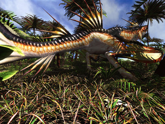 ambiguous_gender biped bipedal_feral blue_sky cloud cloudy_sky day digitigrade dorsal_fin feral fin fish_tail grass head_fin membrane_(anatomy) membranous_wings outside palm_tree plant rear_view scales sky solo tail tail_fin tree wings deino_(artist) capcom european_mythology monster_hunter mythology dragon marine mythological_creature mythological_scalie piscine_wyvern plesioth scalie western_dragon wyvern 2008 3d_(artwork) 4:3 autodesk_3ds_max_(artwork) digital_media_(artwork) hi_res