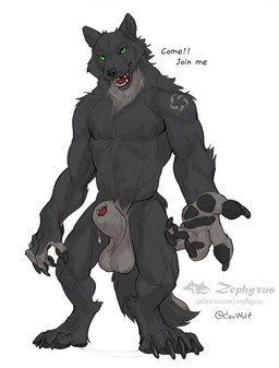 animal_genitalia animal_penis anthro balls big_balls biped black_body black_fur bodily_fluids canine_genitalia canine_penis claws digitigrade dripping finger_claws fur genital_fluids genitals green_eyes grey_body grey_fur grey_sheath inviting_viewer looking_at_viewer male multicolored_body multicolored_fur nude_anthro nude_male paws penis penis_tip precum precum_drip red_penis sheath solo standing talking_to_viewer toe_claws two_tone_body two_tone_fur zephyxus c0rw0lf canid canine canis mammal wolf 2026 digital_media_(artwork) full-length_portrait portrait