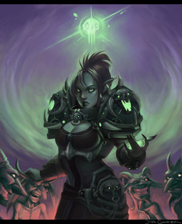 black_bars bone female glowing glowing_eyes group horn looking_at_viewer magic_user not_furry simple_background skull solo_focus toony lisa_cunha blizzard_entertainment warcraft humanoid imp orc detailed digital_media_(artwork) letterbox portrait three-quarter_portrait