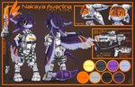 2023 3_fingers 4_ears absurd_res anthro arm_out arm_outstretched armor armored_boots avali avali_logo avali_scratch_(text) avalon_(avali_homeworld) avian bayonet big_breasts big_head black_claws black_sclera bottomwear breasts camo camo_bottomwear camo_clothing camo_print camo_shorts camo_topwear character_name claws clothed clothed_anthro clothed_female clothing color_swatch cybernetic_wing cybernetics ear_piercing ear_ring english_text feather_hair feathered_wings feathers feet female female_(lore) female_anthro fingers front_pack front_view grey_camo grey_clothing gun hair hand_on_hip handgun headgear helmet hi_res information knife logo looking_at_viewer machine melee_weapon model_sheet multi_ear nakaya_avarlina orange_background pattern_bottomwear pattern_clothing pattern_shorts pattern_topwear pento_katsuwa piercing pistol polearm pseudo_hair purple_body purple_feathers purple_hair purple_spots purple_tail ranged_weapon rear_view rifle ring_piercing shorts simple_background solo spear spots standing tail text topwear visor_helmet weapon white_camo white_clothing winged_arms wings y2k_(graphic_design) yellow_eyes