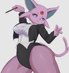 anthro anthrofied breasts clothed clothing female fur magic_wand magician nipple_outline pokemorph purple_body purple_fur solo kuatabami nintendo pokemon eeveelution espeon generation_2_pokemon pokemon_(species)