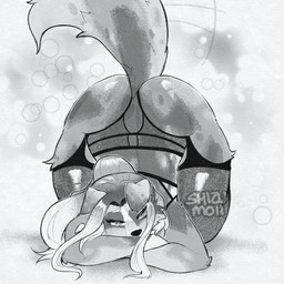 anthro ass_up bent_over female jack-o'_pose pose solo tail tail_motion tailwag text shizumoh soraya_(bixbite) australian_shepherd canid canine canis domestic_dog herding_dog mammal pastoral_dog sheepdog 1:1 absurd_res english_text hi_res