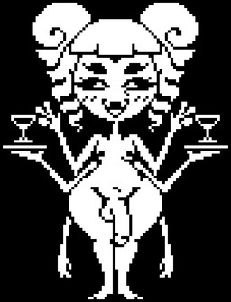 5_eyes 6_arms alcohol alternate_universe anthro balls bangs belly beverage big_penis blush blush_lines breasts container cup curly_hair drinking_glass eyelashes fangs flaccid genitals glans glass glass_container glass_cup gynomorph hair hair_swirl holding_object holding_plate huge_penis intersex looking_at_viewer multi_arm multi_eye multi_limb navel nipples nude nude_gynomorph open_mouth penis plate simple_background small_breasts small_waist smile solo standing swirl teeth thick_penis thick_thighs wide_hips wine wine_glass moronicpixels undertale undertale_(series) muffet animal_humanoid arachnid arachnid_humanoid arthropod arthropod_humanoid humanoid spider spider_humanoid black_and_white digital_media_(artwork) monochrome pixel_(artwork)