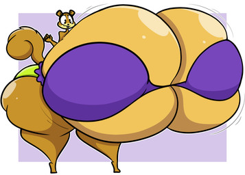 anthro big_breasts bikini breasts clothing female green_clothing green_panties green_underwear huge_breasts huge_thighs hyper hyper_breasts panties purple_clothing purple_swimwear solo swimwear thick_thighs three-quarter_view two-piece_swimsuit underwear puffylover1 nickelodeon spongebob_squarepants sandy_cheeks mammal rodent sciurid tree_squirrel 2025 hi_res