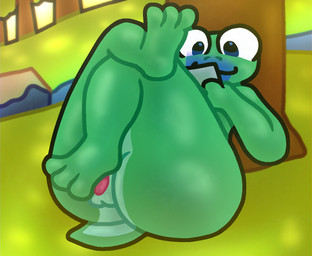 anthro butt cellphone electronics feet genitals green_body male penis phone smartphone solo tail kitty_doodles disney hoppers_(disney) pixar tom_(hoppers) lizard reptile scalie digital_drawing_(artwork) digital_media_(artwork)
