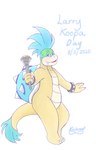 4_fingers anthro blue_eyes blue_hair blush bracelet claws fangs finger_claws fingers hair jewelry magic_wand male markings multicolored_body multicolored_scales scales shell simple_background solo spiked_shell spikes spikes_(anatomy) star_(marking) teeth toe_claws white_background krishmet mario_bros nintendo koopaling larry_koopa koopa scalie 2020 artist_name character_name hi_res