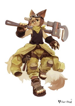 anthro clothed clothing eyewear eyewear_on_head fingerless_gloves footwear gloves goggles goggles_on_head handwear kemono kerchief knee_pads male neckerchief neckwear open-toed_sneakers shoes simple_background sneakers solo toeless_footwear tools white_background wrench fumochi_n canid canine mammal absurd_res hi_res