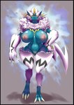 anthro areola big_breasts breasts butt butt_from_the_front female fur genitals huge_breasts innie_pussy looking_at_viewer nipples nude pink_areola pink_nipples pussy solo white_body white_fur wide_hips zacianswords nintendo pokemon generation_7_pokemon legendary_pokemon pokemon_(species) shiny_pokemon zeraora absurd_res hi_res