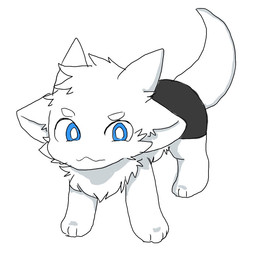 black_bottomwear black_clothing black_shorts blue_eyes bottomwear chest_tuft chibi clothing feral fur head_tuft looking_at_viewer male quadruped shorts simple_background solo tuft white_background white_body white_fur chano changed_(video_game) mythology dragontim_(character) dragon furred_dragon furred_scalie mythological_creature mythological_scalie scalie 1:1