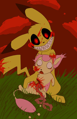 ambiguous_gender blood brvr cat cloud creepy creepypasta dead death disembowelment dismemberment duo feline feral fur gore grass grin grotesque grotesque_death guts intestines looking_at_viewer mammal nightmare_fuel nintendo no_pupils open_mouth outside pikachu pink_fur pokémon red_eyes red_sky rodent skitty smile soul_devouring_eyes teeth video_games yellow_fur
Rating: Questionable
Score: 3
User: VillainousVulpix
Date: July 01, 2013 ambiguous_gender blood brvr cat cloud creepy creepypasta dead death disembowelment dismemberment duo feline feral fur gore grass grin grotesque grotesque_death guts intestines looking_at_viewer mammal nightmare_fuel nintendo no_pupils open_mouth outside pikachu pink_fur pokémon red_eyes red_sky rodent skitty smile soul_devouring_eyes teeth video_games yellow_fur
Rating: Questionable
Score: 3
User: VillainousVulpix
Date: July 01, 2013