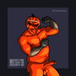 bright_eyes erection food for_a_head fruit jack-o'-lantern male musclegut muscular orange_body orange_skin plant pose presenting pumpkin pumpkin_head shadow simple_background slightly_chubby smile solo tongue tongue_out touching_chest cerdeorhys humanoid object_head 1:1 hi_res