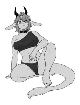 anthro big_breasts breasts choker cigarette clothed clothing female fur horn jewelry looking_at_viewer necklace simple_background sitting skimpy solo tail wide_hips pgm300 mythology chabett dragon furred_dragon furred_scalie mythological_creature mythological_scalie reptile scalie wingless_dragon digital_media_(artwork) hi_res monochrome