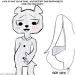 anthro blush clothing dialogue dot_eyes drawn_on_face dress fake_pregnancy female hand_on_belly looking_down open_mouth paper pregnant side_view simple_background smile solo text thigh_gap thin_thighs underage_pregnancy underwear white_background young 404_(artist) cartoon_network the_amazing_world_of_gumball teri_(tawog) bear mammal paper_creature 1:1 absurd_res english_text hi_res