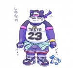 angry anthro bottomwear clothing cute_fangs electronics fangs fur hat headgear headwear humanoid_hands male phone purple_body purple_fur shirt shorts simple_background slightly_chubby solo teeth text topwear white_background argent_cookie lifewonders tokyo_afterschool_summoners alp_(tas) bear giant_panda mammal 2019 japanese_text