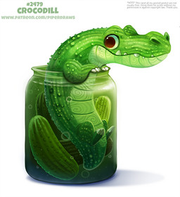 ambiguous_gender brown_eyes bubble claws container fangs feral food humor jar pickle_(food) pun simple_background solo teeth visual_pun white_background piper_thibodeau crocodile crocodilian food_creature reptile scalie digital_media_(artwork) digital_painting_(artwork) painting_(artwork)