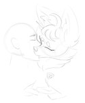 anthro duo eyebrows eyeliner eyes_closed female fluffy fluffy_ears french_kissing head_tuft human_on_anthro interspecies kissing latina makeup male male/female neck_tuft passionate passionate_kiss romantic romantic_couple tongue tuft unknown_artist youtube anon miko's_trash_can human mammal procyonid raccoon monochrome sketch