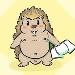 anthro balls belly blush clothing genitals kemono male moobs navel nipples overweight overweight_anthro overweight_male penis simple_background solo underwear hokolee32 eulipotyphlan hedgehog mammal 1:1 2020