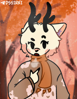 anthro clothing female fingers hair male male/female plant solo sweater topwear tree dirtystoat canid canine deer fox hybrid mammal ears eyes furry nose hi_res