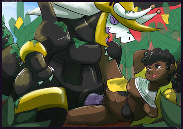 border breasts bronze_(metal) female genitals horn interspecies larger_male male male/female nipples penetration penis pokephilia size_difference slightly_chubby slightly_chubby_female vaginal vaginal_penetration vulva screamoshaymin nintendo pokemon aggron generation_3_pokemon human mammal pokemon_(species) 2026 hi_res signature