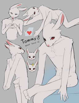anthro balls barely_visible_balls barely_visible_genitalia barely_visible_penis biped blep closed_smile eyes_closed fur gender_symbol genitals grey_background looking_at_viewer male mouth_closed multiple_poses nude nude_anthro nude_male orange_eyes penis plantigrade pose scut_tail short_tail simple_background sitting slim slim_anthro slim_male smile solo sparkles symbol tail text three-quarter_view tongue tongue_out white_body white_fur duhroomie lagomorph leporid mammal rabbit 2023 character_name digital_drawing_(artwork) digital_media_(artwork) hi_res model_sheet