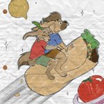 barefoot brown_pawpads burrito chibi claws feet floppy_ears food fruit lettuce notebook_paper_background onion paper pawpads paws plant simple_background space star textured_background toes tomato vegetable burritobros bailey_(burritobros) bovid canid canine canis caprine domestic_dog goat mammal 1:1 absurd_res hi_res sketch