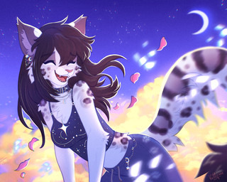 anthro biped bottomwear breasts clothed clothed_anthro clothed_female clothing countershade_torso countershading female front_view fully_clothed fully_clothed_female fur hair smile solo spots standing tail teeth tongue topwear ketty domestic_cat felid feline felis mammal 2026 5:4 digital_drawing_(artwork) digital_media_(artwork)