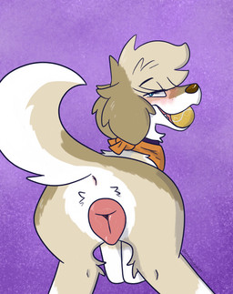 animal_genitalia animal_vulva anus ball canine_genitalia canine_vulva female feral floppy_ears genitals kerchief presenting simple_background smile smiling_at_viewer smirk smirking_at_viewer solo tennis_ball vulva vixeyhuskybutt gracie_(vixeyhuskybutt) bird_dog canid canine canis domestic_dog golden_retriever hunting_dog mammal retriever absurd_res hi_res