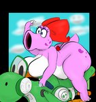 angry anthro belly big_breasts big_butt bow_ribbon breasts butt curvy_figure eyelashes female jewelry long_eyelashes lying motorcycle nude on_front purple_eyes riding_motorcycle ring short_stack siphon_(anatomy) slightly_chubby slightly_chubby_female solo thick_thighs vehicle wide_hips plantedpot mario_bros mario_kart mario_kart_8_deluxe nintendo birdo_(character) birdo alpha_channel hi_res