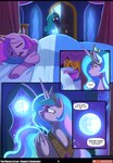 absurd_res adopted_(lore) adopted_daughter_(lore) adoptive_mother_(lore) asura-00 bed bedding bedroom blanket blue_glow blue_hues blue_light blue_lighting canterlot chilllum concern crown dialogue duo ears_up english_text equid equine eyes_closed female feral folded_wings friendship_is_magic frown full_moon furniture glancing_back hasbro headgear hi_res hooves horn inside light long_horn mammal mare_in_the_moon moon moonlight my_little_pony mythological_creature mythological_equine mythology narrowed_eyes night night_time no_cutiemark open_door open_mouth pillow princess_cadance_(mlp) princess_celestia_(mlp) regalia sad_eyes sigh sighing sky standing star starry_sky text winged_unicorn wings