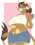 anthro big_breasts breasts clothed clothing female huge_breasts nipple_outline shirt solo topwear under_boob slightlysimian european_mythology greek_mythology mythology molly_(slightlysimian) bovid bovine cattle mammal minotaur hi_res