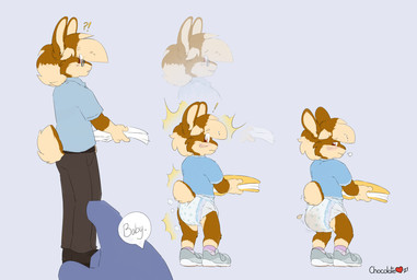 age_difference age_regression anthro blush clothing diaper duo feces first_person_view male pooping scatplay simple_background soiled_diaper soiling soiling_diaper unclean_diaper used_diaper young young_anthro younger_male chocolatekitsune chocolatekitsune_(character) lagomorph leporid mammal rabbit unknown_species 2021 dated sequence signature