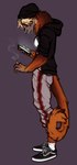 anthro beanie clothed clothing facial_piercing fluffy footwear hat headgear headwear long_tail male mane nose_piercing piercing shoes smoking solo tail lizardpuke kurtis_(lizardpuke) callitrichid golden_lion_tamarin haplorhine lion_tamarin mammal monkey new_world_monkey primate 2021 digital_drawing_(artwork) digital_media_(artwork) hi_res