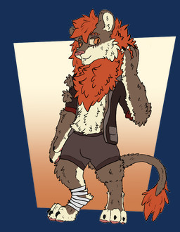 anthro_transformation bottomwear clothed clothing eye_scar facial_scar fluffy hair human_to_anthro jacket male mid_transformation orange_eyes red_hair scar shorts species_transformation topwear torn_clothing transformation white_body white_skin wrappings werenimal_(artist) ra'zim felid human lion mammal pantherine 2025 alpha_channel
