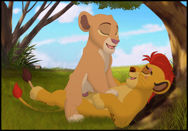 balls calm duo erection eyes_closed facial_scar female female_on_top feral fur genitals grass hair looking_pleasured lying lying_on_ground male male/female mane on_back on_ground on_top orange_body orange_fur penetration penis pink_nose plant red_hair red_mane scar sex sibling_incest sky smile tail tail_tuft tongue tree tuft whiskers young kaion disney the_lion_guard the_lion_king kiara_(the_lion_king) kion_(the_lion_guard) felid lion mammal pantherine hi_res brother_(lore) brother_and_sister_(lore) incest_(lore) sibling_(lore) sister_(lore)