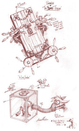 anthro bodily_fluids bound burrito chair container cuff_(restraint) fart feathers feral food furniture gas_mask glass glass_container humor male mask musk newspaper nude on_model restraints shackles smelly solo sweat text tickle_torture tickling torture_device torture_rack_(device) genevieve_tsai playstation sly_cooper_(series) sony_corporation sony_interactive_entertainment sucker_punch_productions sly_cooper mammal mephitid procyonid raccoon skunk english_text hi_res official_art