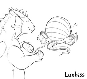 air_inflation balloon_belly belly big_belly duo feral frill_(anatomy) heart_symbol horn hose hose_in_butt hose_inflation huge_belly inflatable inflated_belly inflation lying male membrane_(anatomy) membranous_wings on_back paws pool_toy pump smile spherical_inflation tail text wings lunhiss mythology lunhiss_(character) animate_inanimate dragon living_inflatable mythological_creature mythological_scalie scalie 2026 artist_name digital_drawing_(artwork) digital_media_(artwork) monochrome sketch