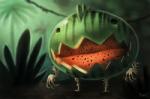 ambiguous_gender beady_eyes black_eyes food fruit melon not_furry outside plant solo teeth vines watermelon piper_thibodeau elemental_creature flora_fauna food_creature living_fruit living_watermelon waddling_head digital_media_(artwork) digital_painting_(artwork)