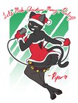 anthro blush clothed clothing electronics female holidays looking_at_viewer microphone no_underwear pose solo bran-draws-things christmas piper_(bran_draws_things) domestic_cat felid feline felis mammal 3:4 digital_media_(artwork) hi_res pinup