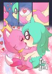 anthro duo eyewear glasses kissing male male/male wearing_glasses young young_anthro young_male launny hogi pinkfong_(character) canid canine eulipotyphlan fox hedgehog mammal absurd_res hi_res