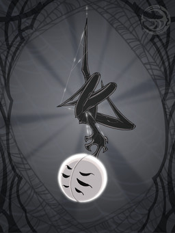 4_legs anthro armless arthropod_webbing biped bound eyelashes featureless_chest featureless_crotch featureless_feet feet female happy seductive segmented_body slim_female small_waist solo spider_web suspension thigh_gap wasp_waist wide_hips eidel-elias-weise hollow_knight:_silksong hollow_knight_(franchise) team_cherry arachnid arthropod spider weaver_(hollow_knight) 2026 3:4 absurd_res hi_res