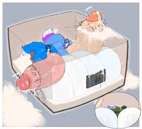 after_orgasm anthro athletic athletic_anthro balls big_balls big_butt big_penis big_tail blue_body blue_fur blue_hair bodily_fluids butt controller cum cum_on_furniture cum_on_ground cum_on_penis cum_pool destruction duo electronics excessive_cum excessive_genital_fluids fur furniture furry_tail gaming genital_fluids genitals glans hair huge_balls huge_butt huge_penis hyper hyper_balls hyper_butt hyper_genitalia hyper_penis male male/male onomatopoeia penis pointy_ears purple_body purple_fur sitting sofa sound_effects tail tail_motion tailwag television text throbbing throbbing_penis white_body white_fur marvolk microsoft minecraft mojang xbox_game_studios canid canine mammal 2025 colored hi_res