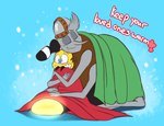 4_arms 4_legs antennae_(anatomy) anthro armor bedding black_antennae black_body black_eyes blanket brown_body brown_helmet brown_tuft chest_tuft clothing cold duo eyes_closed grey_body grey_hair grey_helmet grey_nose hair hat headgear headwear heart_symbol helmet hug hugging_another hugging_from_behind insect_wings light love male male/male multi_arm multi_limb multicolored_antennae multicolored_body multicolored_hat red_clothing red_hat red_headwear red_tuft romantic romantic_couple smile snow text three-quarter_view tuft two_tone_antennae white_antennae wings yellow_body 8-bit-britt navin_(8-bit-britt) spirk_(8-bit-britt) arachnid arthropod beetle elateroid firefly insect spider 2019 digital_media_(artwork) english_text hi_res